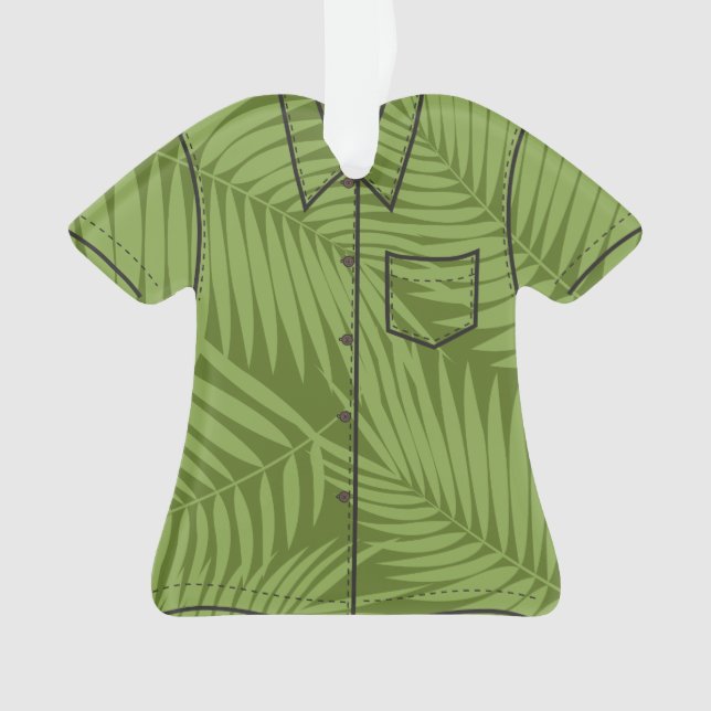 Chemise Aloha Tropical Kona Palms Hawaiian Leaf (devant)