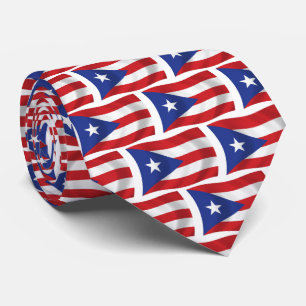 Chemise avec cravate du drapeau de Porto Rico