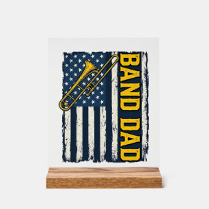 Chemise Band Dad Trombone Drapeau Américain Vintag