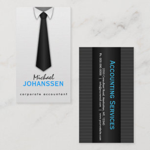 Chemise blanche Noir Cravate comptable Cartes de v