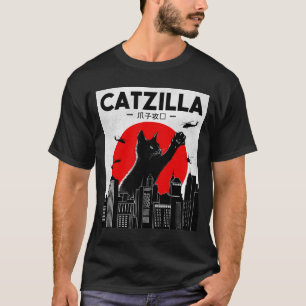 Chemise Chat Funny Catzilla, T-shirt Chat Funny, C