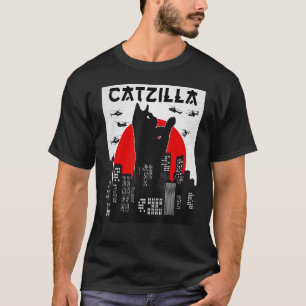 Chemise Chat Funny Catzilla, T-shirt Chat Funny, C