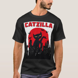 Chemise Chat Funny Catzilla, T-shirt Chat Funny, C