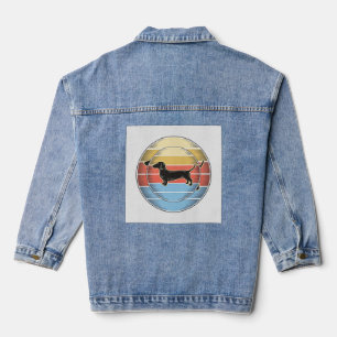 Chemise de chien de coucher de soleil rétro de tec