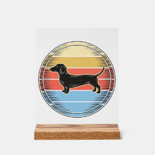 Chemise de chien de coucher de soleil rétro teckel