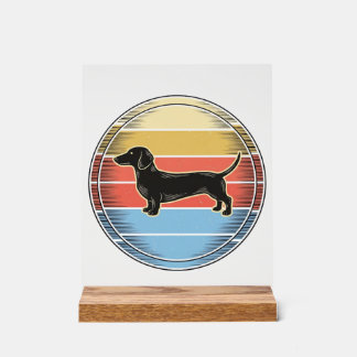 Chemise de chien de coucher de soleil rétro teckel