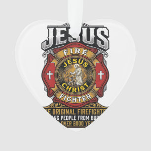 Chemise de foi chrétienne vintage Jésus pompier