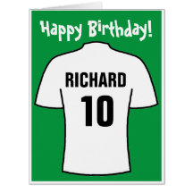 Chemise de football en blanc carte d'anniversaire