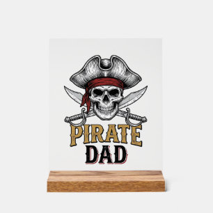 Chemise de gravure vintage crâne épée Papa Pirate_