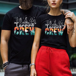 Chemise de l'équipage de camping, T-shirt rétro de