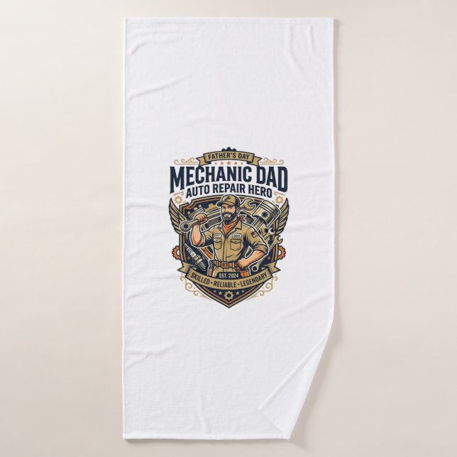 Chemise de Mécanicien de la Fête des Pères Papa Dr (Serviette de bain)