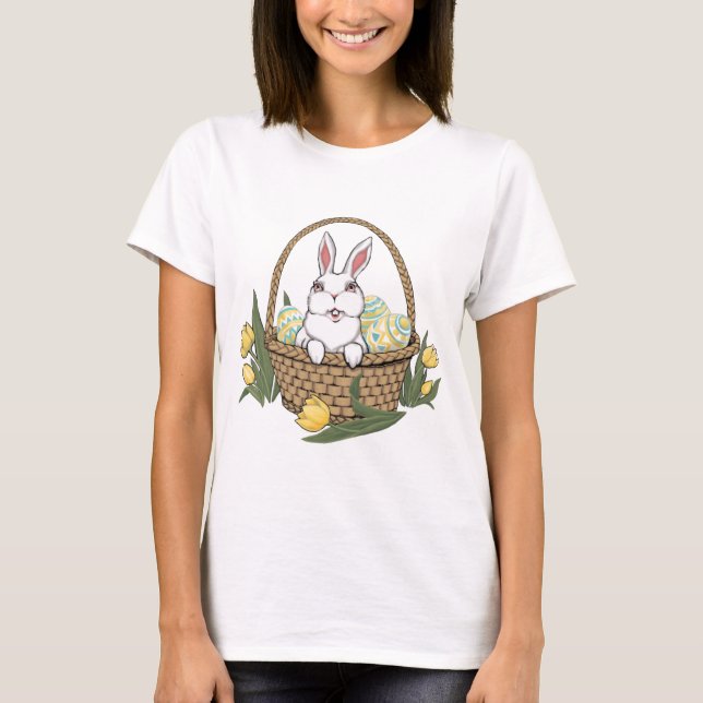 Chemise de panier de lapin de Pâques de T-shirt de (Devant)