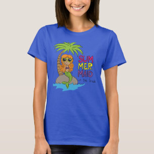 Chemise d'été Mermaid mignonne féminine T-shirt bl