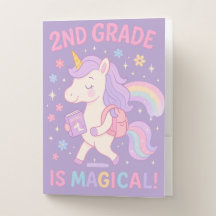 2e année est magique Retour à l'école Unicorn