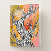 Dessin à la plume d'un arbre abstrait effrayant