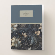 Élégant modèle floral gothique foncé Monogramme