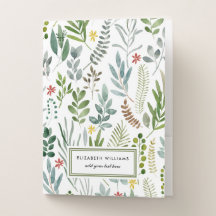 Feuilles d'aquarelle de jardin personnalisé