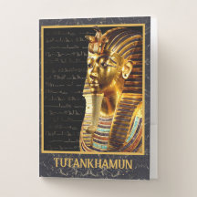 King Tutankhamon avec Hiéroglyphes Gold encadrés