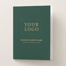 Logo d'entreprise vert et or promotionnel
