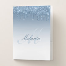 monogramme de parties scintillant bleu personnalis