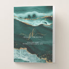 Tourquoise Agate Gold Parties scintillant Script M