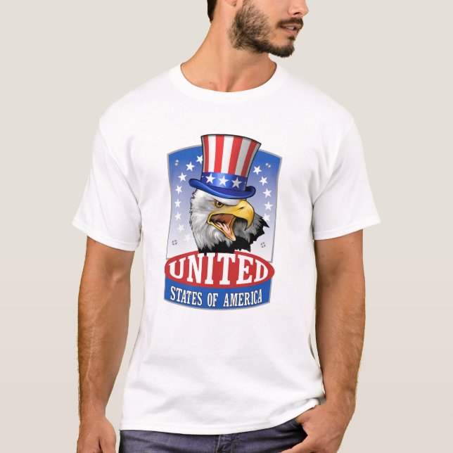 Chemise Drapeau Américaine, T-Shirts Patriotique,  (Devant)