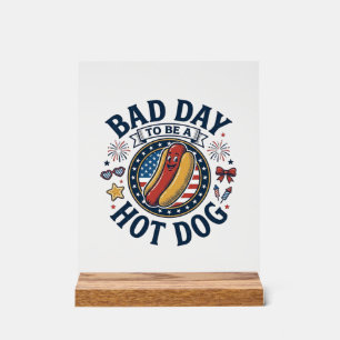 Chemise drôle de fête patriotique de Hot Dog mauva