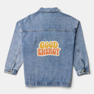 Chemise en jean avec texte ondulé rétro GOOD ENERG