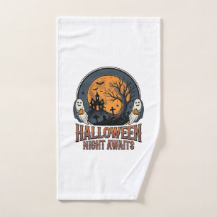 Chemise fantôme lune gravée scène Halloween vintag