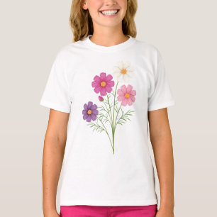 Chemise Fillettes Fleurs Sauvages Colorées T-Shirt