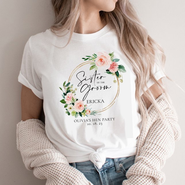 Chemise Florale Blush Soeur Du T-Shirt Groom (Créateur téléchargé)
