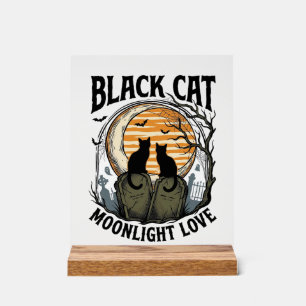 Chemise Halloween Chat Noir Vintage Lune Cimetière