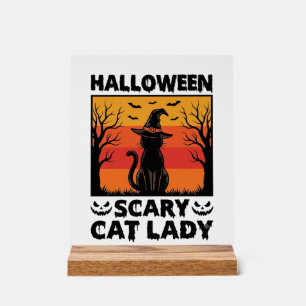 Chemise Halloween Dame de chat effrayant Gravure V