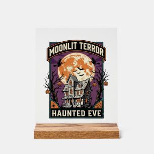Chemise Haunted Moon Gravure Vintage Halloween Gra