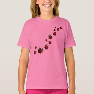 Chemise Ladybug, T-shirt taillé pour fille, chemis