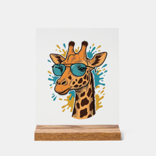 Chemise Lunettes de soleil girafe gravées vintage