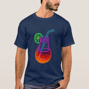 Chemise Neon Cocktail Drink Glow T-Shirt