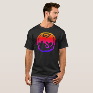 Chemise noire T-shirt Dragon Néon pour homme