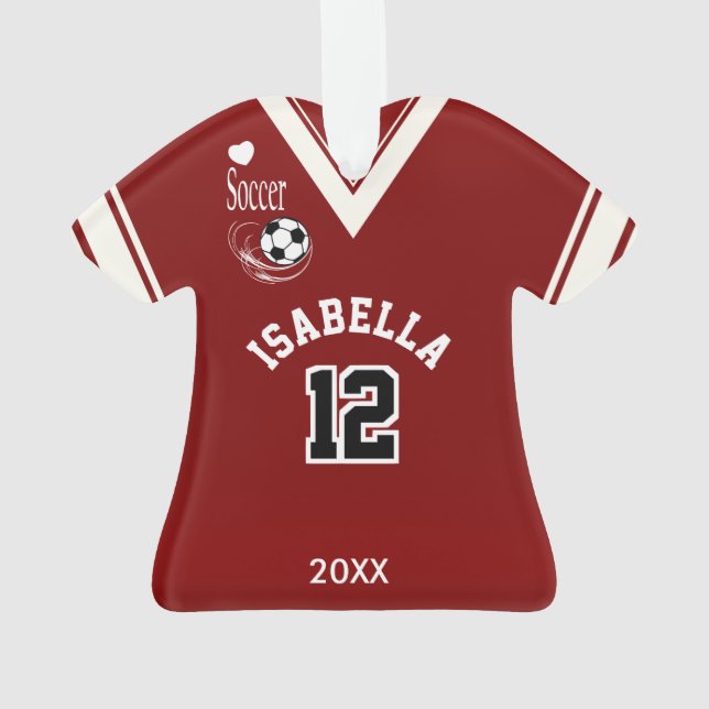 Chemise rouge foncé du football (dos)