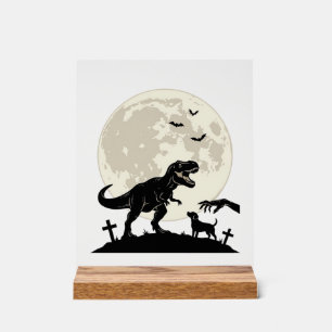 Chemise silhouette de cimetière de chien dinosaure
