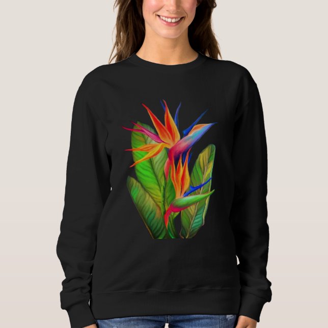 Chemise sweat Strelitzia fleur d'oiseau de paradis (Devant)