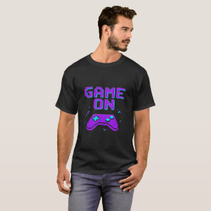 Chemise T-shirt à manches courtes en néon pixel ar