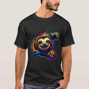 Chemise T-shirt Animaux Néon Sloth Vibes – Détente