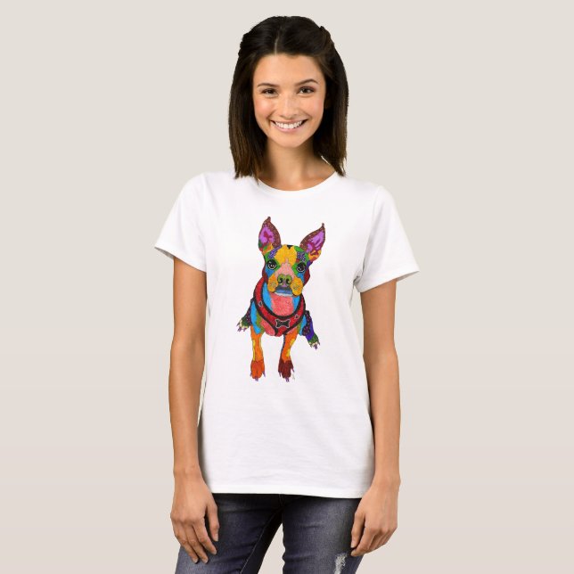 Chemise T-Shirt Boston Terrier de Boston mignonne  (Devant entier)