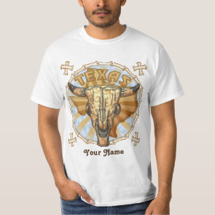 Chemise t-shirt crâne de vache tribale du Texas