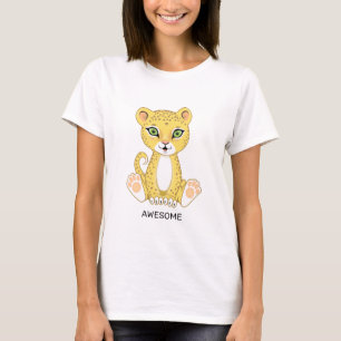 Chemise T-shirt de dessin animé d'animal jeune léo