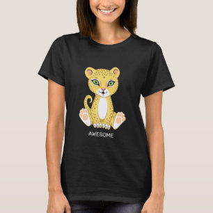 Chemise T-shirt de dessin animé d'animal jeune léo