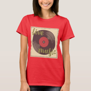 Chemise T-shirt de disque vinyle de musique live r
