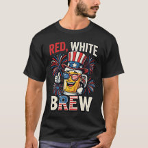 Chemise T-shirt drôle de motard patriotique Red Wh