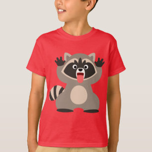 Chemise T-Shirt Enfants Cute Cheeky Cartoon Raccoo